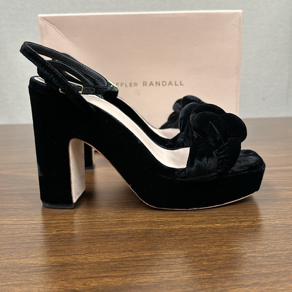 Loeffler Randall Fae Platform Sandal in Black Velvet - Picture 4 of 14